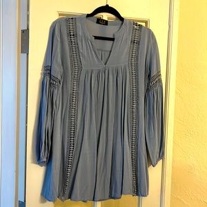 Boho Light Blue Tunic Top